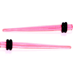 9 Piece Pink Acrylic Ear Stretching Kit Set of 2