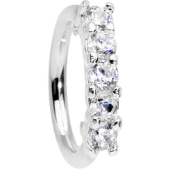 16G 5/16 Clear CZ Quintet Seamless Circular Ring