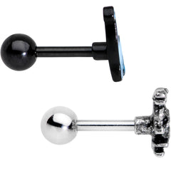 Blue Brontosaurus Raptor Dinosaur Cartilage Tragus Earring Set of 2