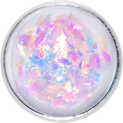 White Faux Opal Fun with Color Barbell Tongue Ring