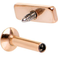 1/4 6mm Rose Gold IP Rectangle Internal Thread Daith Cartilage Tragus