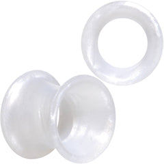 Thin Flexible White Silicone Tunnel Plug Set 6mm to 25mm
