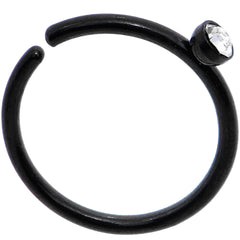 20G 5/16 Clear Gem Black IP Seamless Circular Ring
