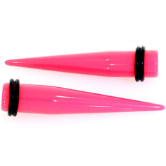 14G to 00G 18 Piece Ear Stretching Kit in Pink Acrylic Set
