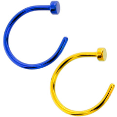 20G 5/16 Pack Set of 5 Assorted Stainless Steel Nose Hoop Rings