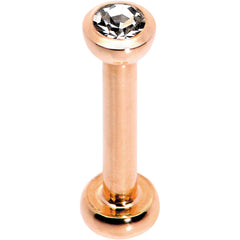 Clear 2mm Gem Rose Gold Tone Internally Threaded Cartilage Earring