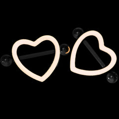 3/4 Pink Glow in the Dark Valentine Heart Nipple Shield Set