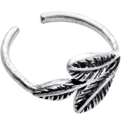 Silver Plated Plume of Feathers Toe Ring