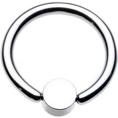 14G 3/8 White Faux Opal 4mm Disc BCR Captive Ring