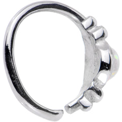 18G 5/16 White Synthetic Opal Seamless Circular Ring