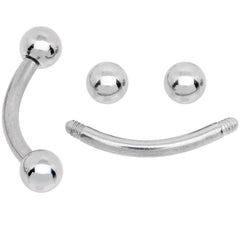 16G 5/16 CZ Gem Internally Threaded Curved Eyebrow Ring Pack Set of 8